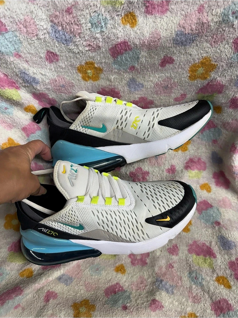 Nike Air Max 270 Athletic Shoes White & Blue